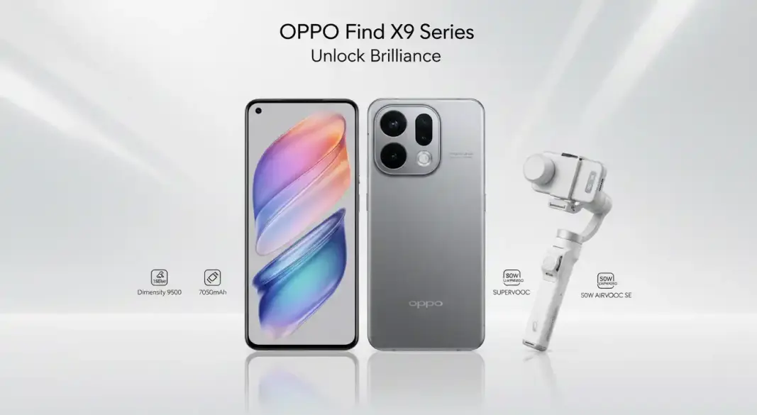 OPPO Find X9 smartphone with camera module and AMOLED display