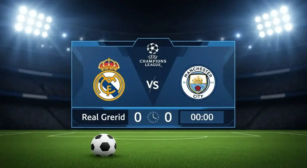 Illustration of Real Madrid squad list graphic for Champions League match