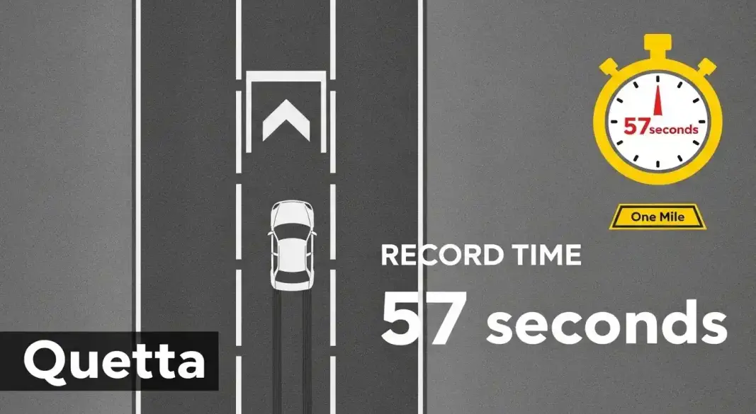 Car reversing on track during world record attempt in Quetta