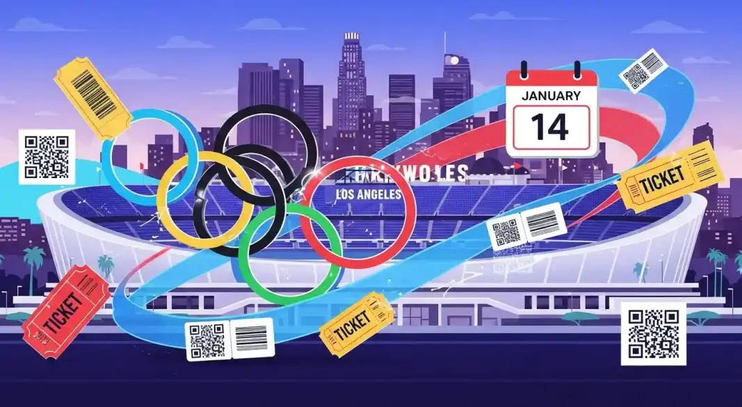 LA28 Olympics ticket draw announcement graphic