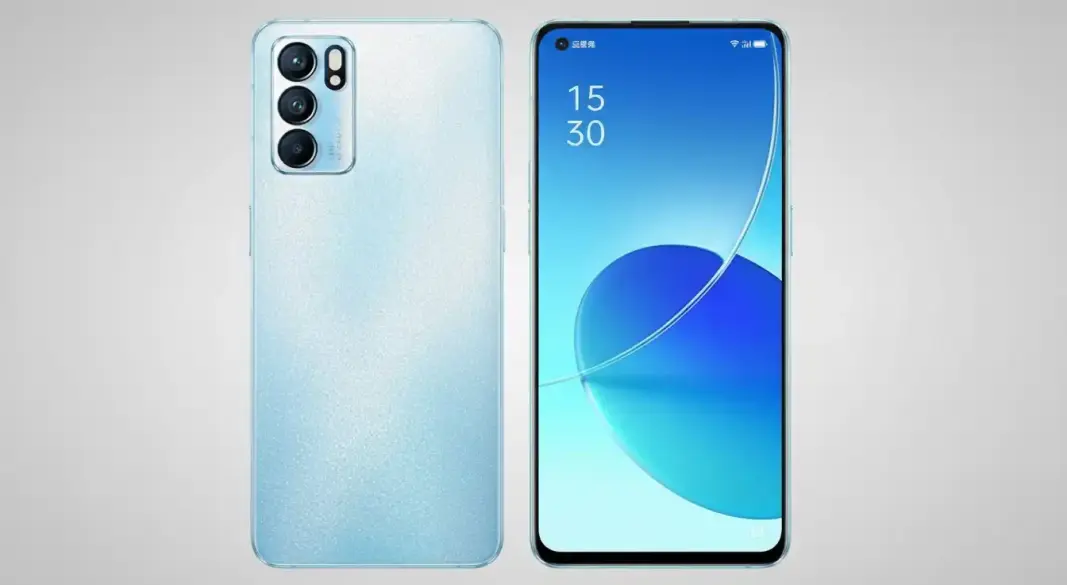 Oppo Reno 6 smartphone front and back design