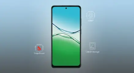 OPPO A5 smartphone with rear dual camera and large display