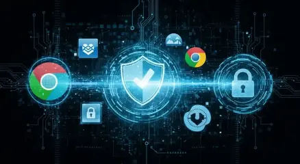 Privacy-focused web browsers and data protection concept