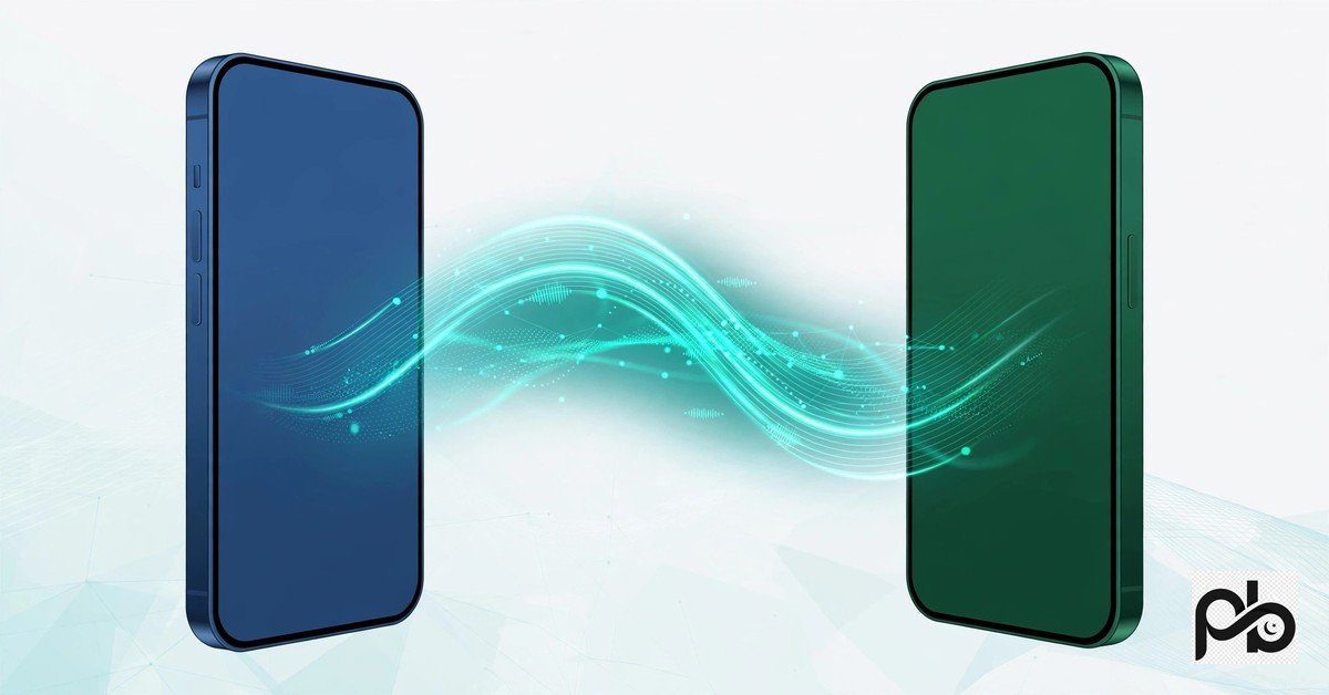 Illustration of two smartphones connected by 5G signal waves, representing the Jazz and Samsung partnership for affordable AI smartphones in Pakistan