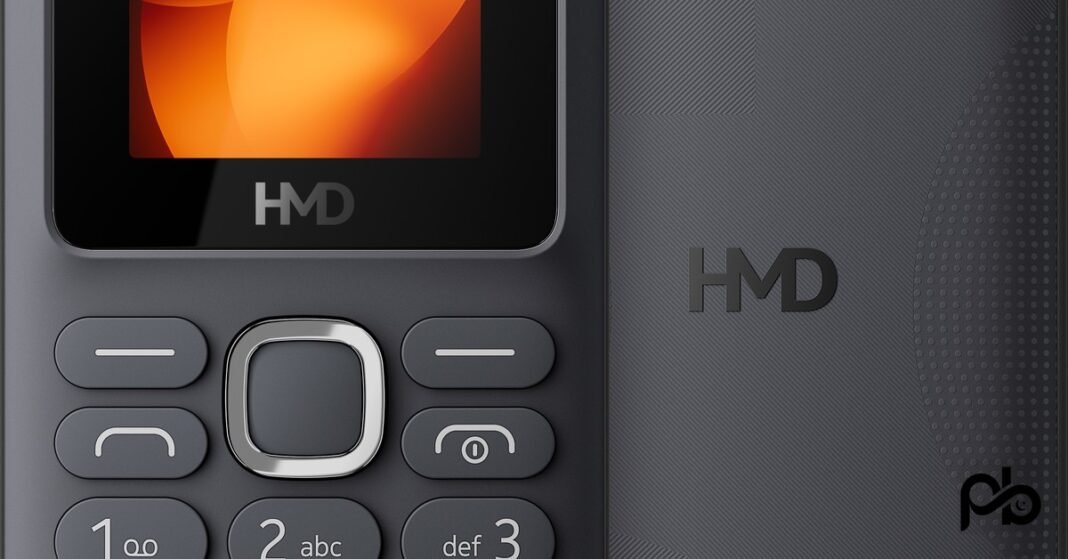 HMD 106 keypad phone front and back.
